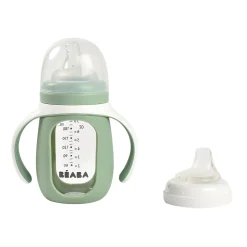 Biberon Verre D'Apprentissage 210 Ml Sage Green*BÉABA Discount