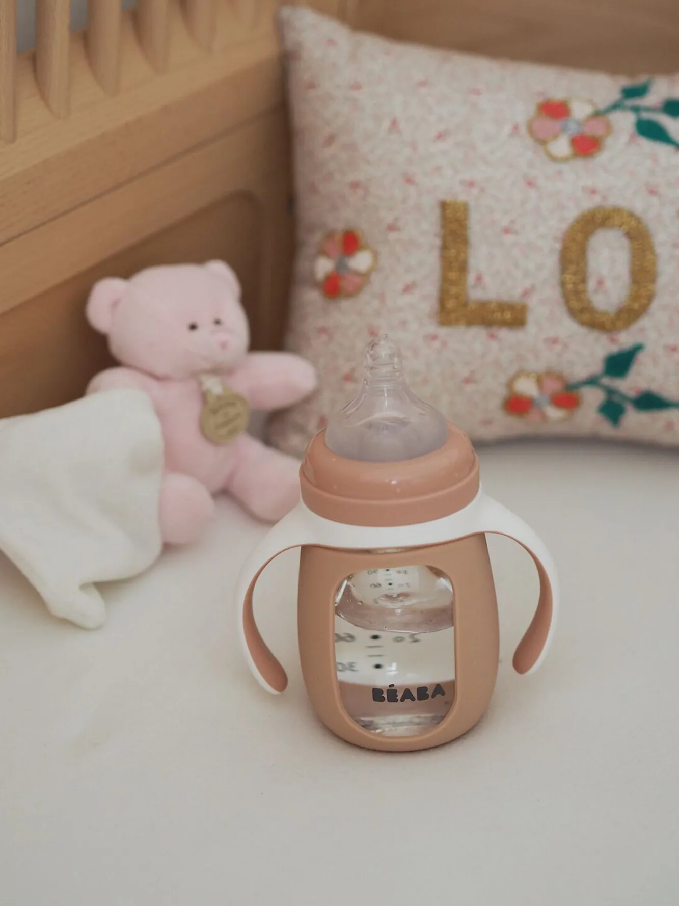 Biberon Verre D'Apprentissage 210 Ml Old Pink*BÉABA Clearance