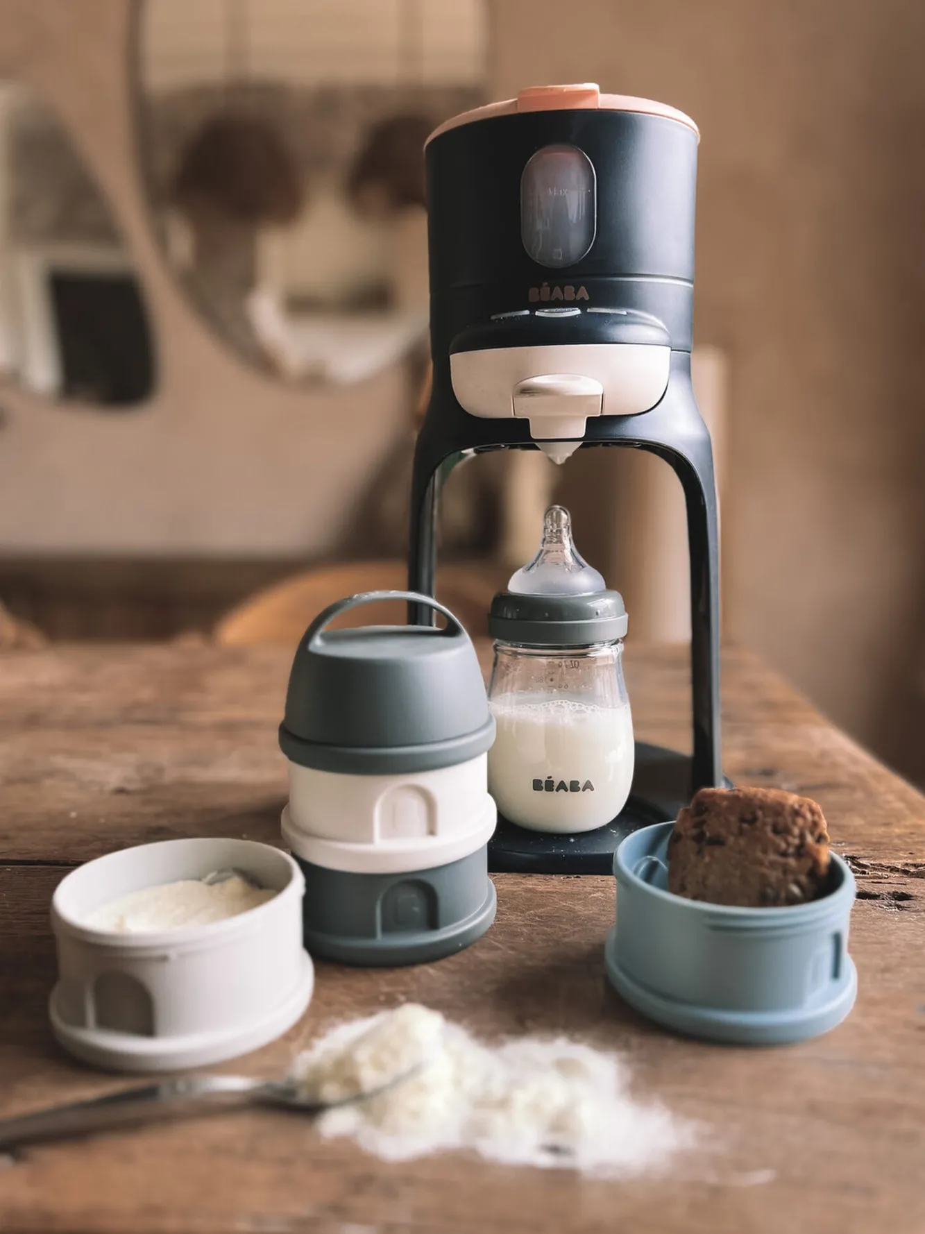 Boite Doseuse 4 Compartiments Mineral Grey / Blue*BÉABA New