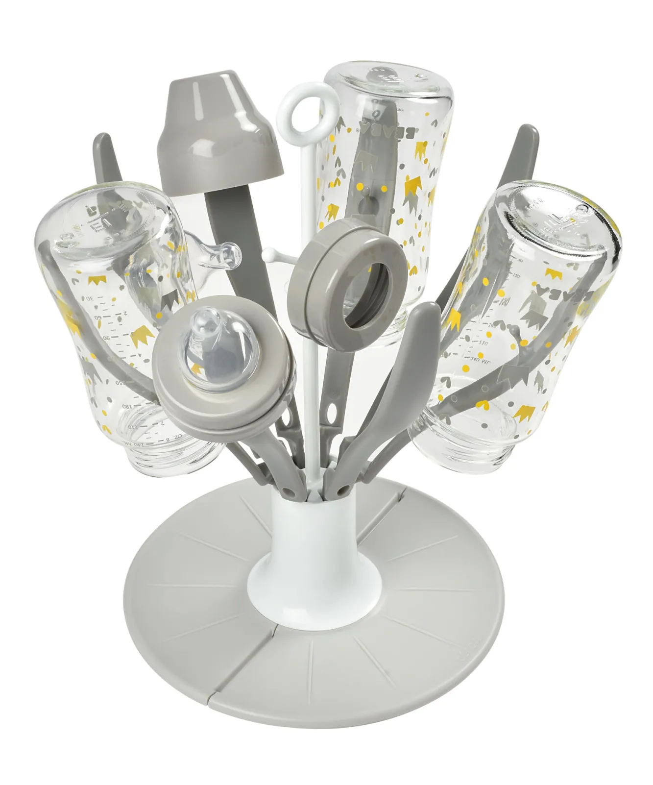 Egoutte-Biberon Flower Pliable Grey*BÉABA Online