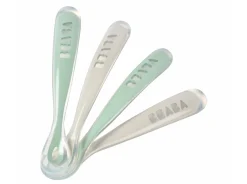 Lot 4 Cuilleres 1Er Age Silicone Velvet Grey / Sage Green*BÉABA New