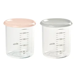 Lot 2 Maxi Portion Old Pink/Grey*BÉABA Outlet