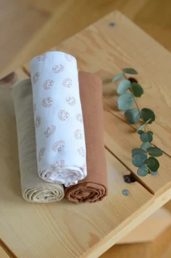 Lot De 3 Langes En Coton Hedgehog*BÉABA Hot