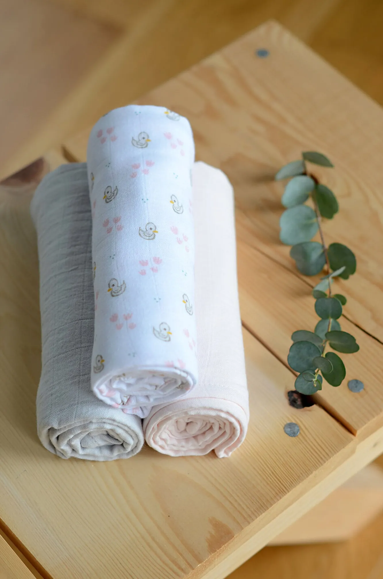 Lot De 3 Langes En Coton Swans*BÉABA