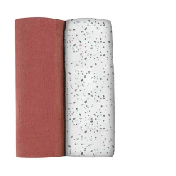 Lot De 2 Langes Xxl En Coton Hot Sauce/Terrazzo*BÉABA Discount