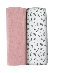 Lot De 2 Langes Xxl En Coton Bridal Pink/Flowery Countryside*BÉABA Clearance