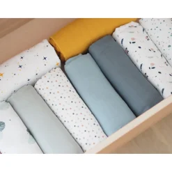 Lot De 2 Langes Xxl En Coton Baltic Blue/Points*BÉABA Clearance