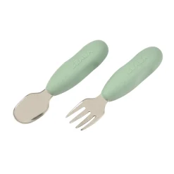 Lot De 2 Pre-Couverts Inox Sage Green*BÉABA Discount