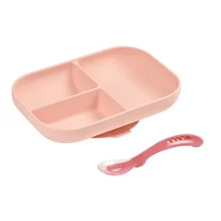 Set Repas Silicone Avec Ventouse Pink*BÉABA Outlet