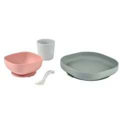 Set Vaisselle Silicone 4 Pieces Eucalyptus*BÉABA